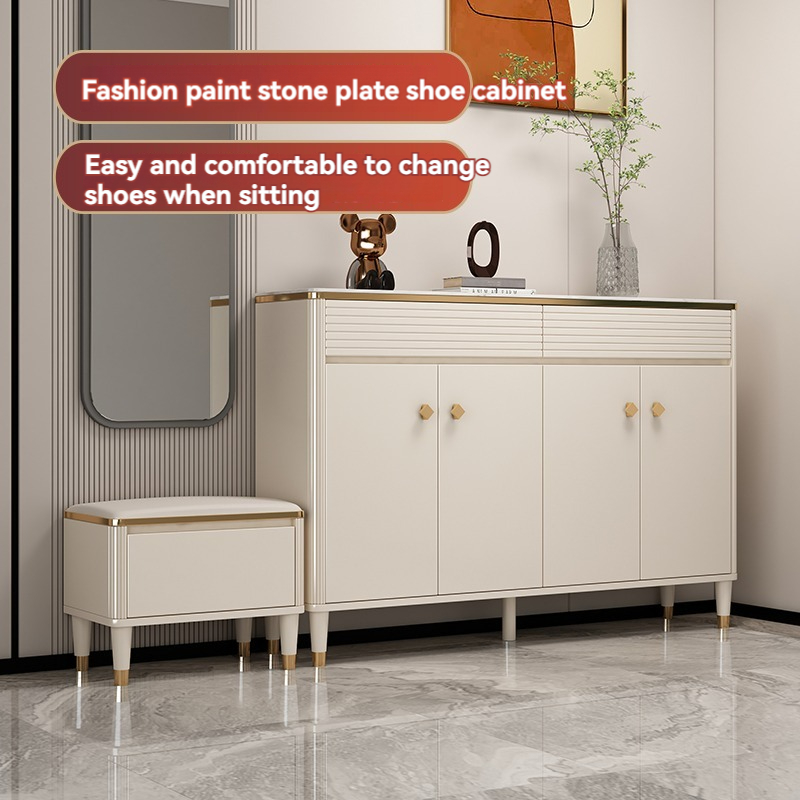 [Pre-order]  Light luxury lacquered shoe cabinet door home entry rock panel entrance cabinet integrated modern simple living room storage partition cabinet-Smart-Living