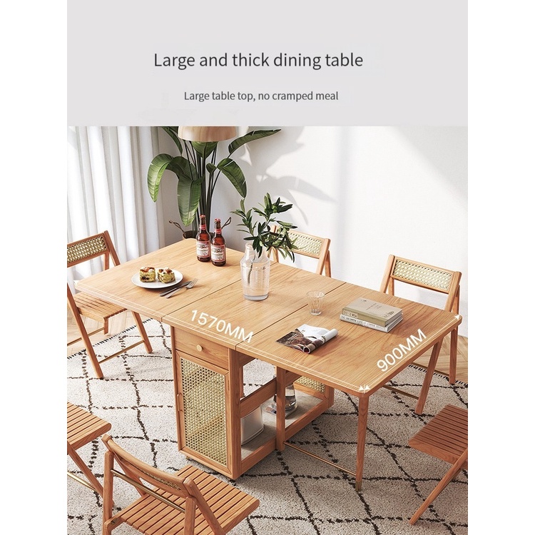 [Pre-order]  Foldable Dining Table Set With Storage | Dining Table | Table | Foldable Table | Dining Table sets-Smart-Living