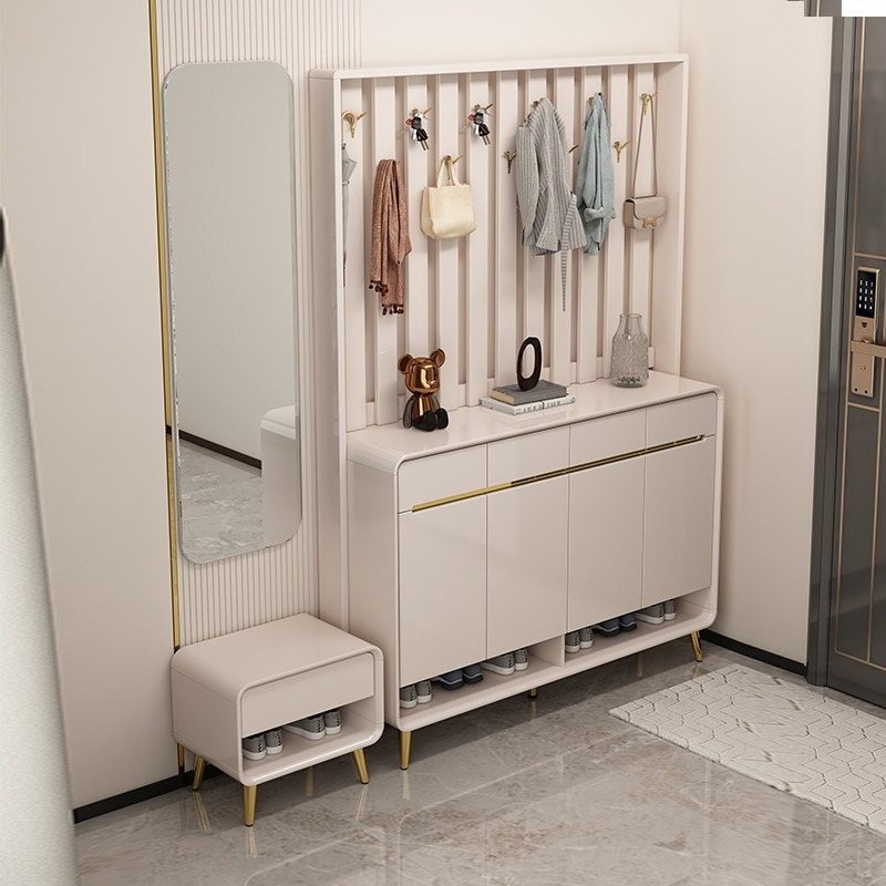 [Pre-order] Modern Simple Hanger Shoe Cabinet Home Door Entry Closet Living Room With Shoe Stool-Smart-Living
