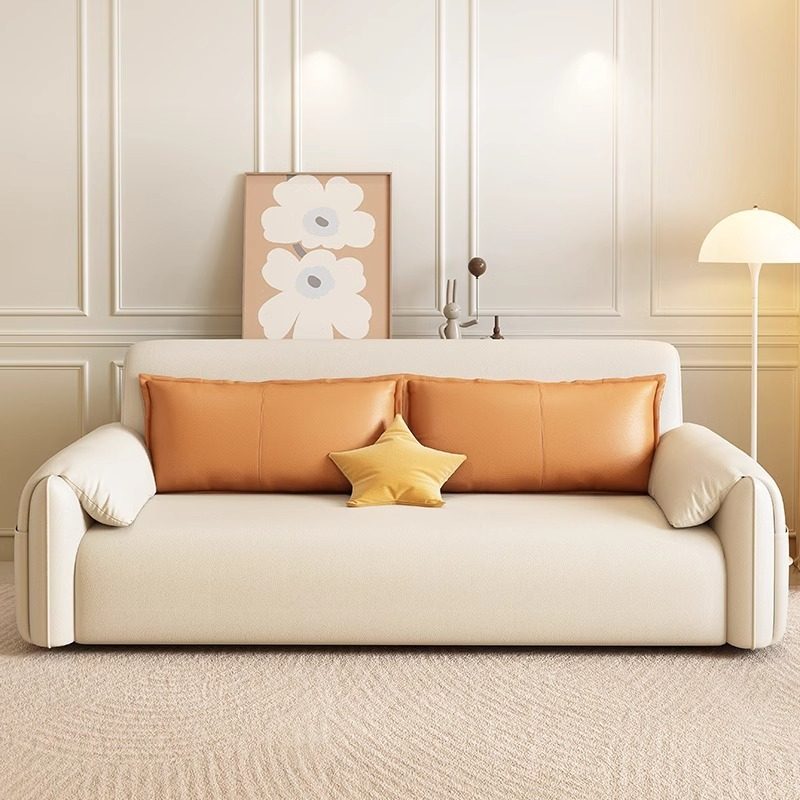 [Showroom]  Electric multifunctional sofa bed cream wind retractable dual-use modern simple small house study net red models-Smart-Living