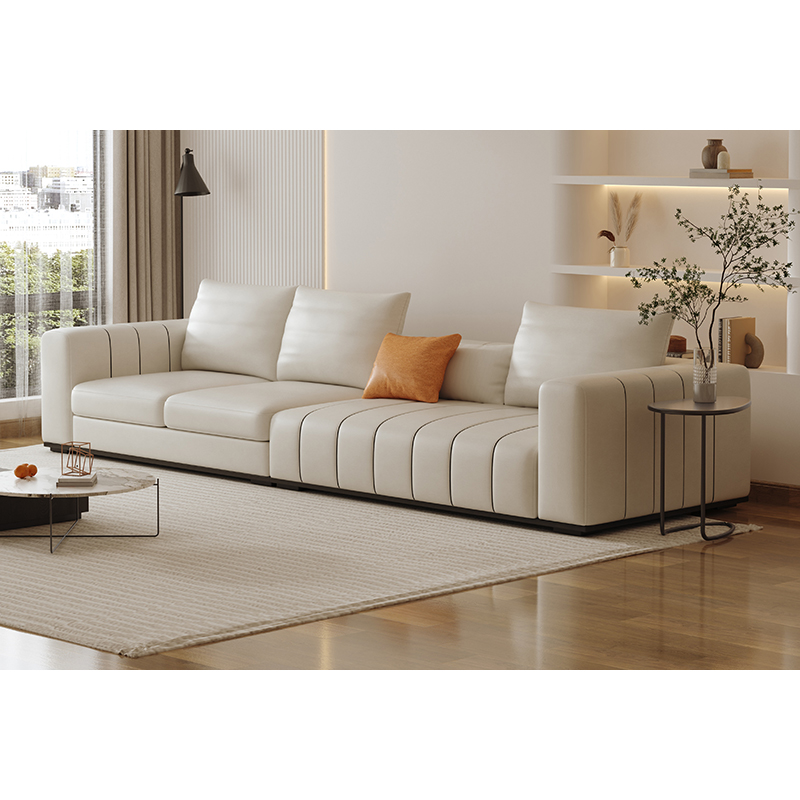 [Pre-order] Italy style piano leather sofa minimalist sofa set living room furniture