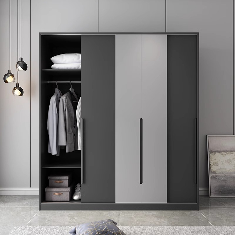 [Pre-order] Oulang Scandinavian modern bedroom sliding door three-door wardrobe simple assembly economy household sliding door wardrobe cabinet-Smart-Living