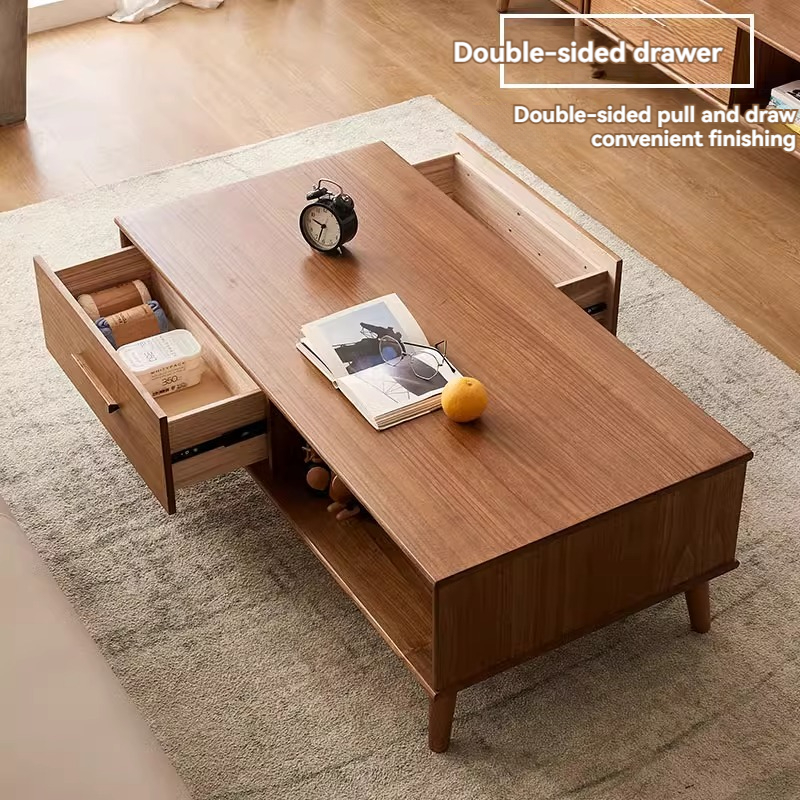 [pre order]Nordic Modern Simple All Solid Wood TV Cabinet Coffee Table Combination Small Apartment Living Room Hotel Apartment Bedroom-Smart-Living