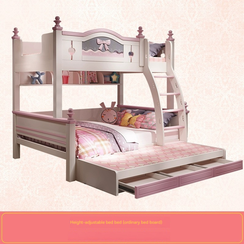 [Pre-order] American noble children bed | double height bed | girl princess bed slide bed mother bed | Kids Bed | Bunk Bed-Smart-Living