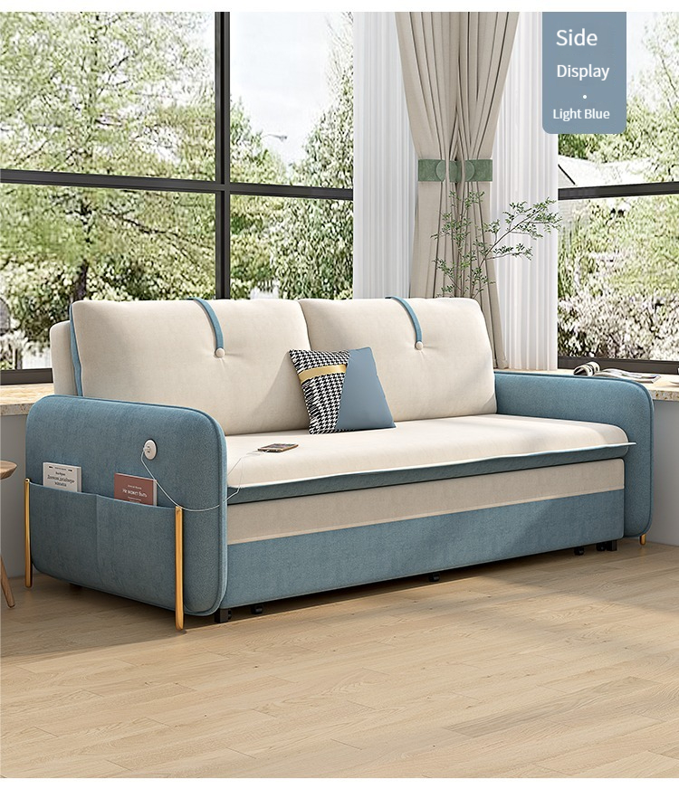 [Pre-order]  Foldable Multifunctional Double Pull-Out Sofa Bed For Two Lazy Flannel Sofa Bed Suitable for Living Room Small Apartment-Smart-Living