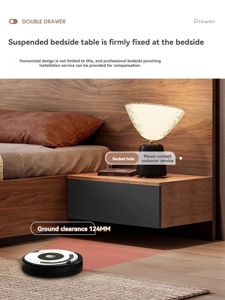 [Pre-order]  Bed Nordic style furniture modern simple double bed Japanese bed Tatami panel bed Master bedroom wedding bed storage bed-Smart-Living