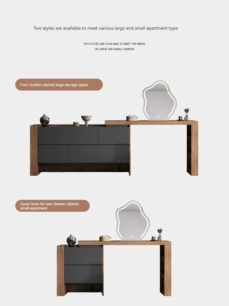 Multi-functional dresser bucket cabinet combination makeup table bed end storage cabinet one minimalist desk support customization-Smart-Living