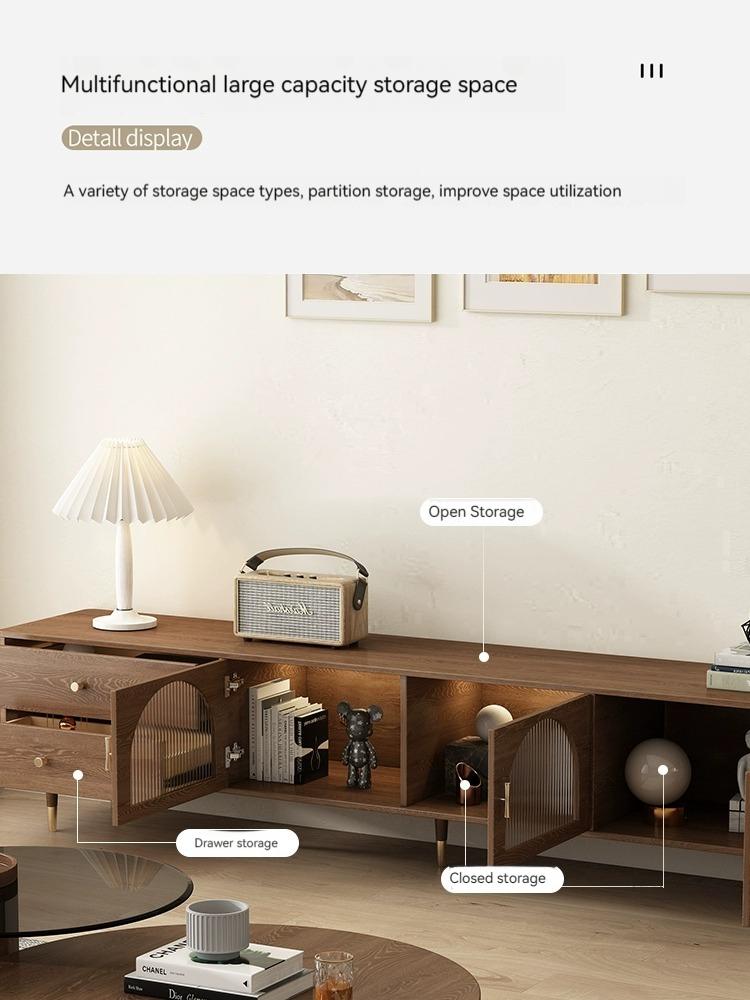 [Pre-order] Light luxury TV cabinet modern simple living room home small apartment coffee table TV cabinet combination of Northern Europe storage cabinet-Smart-Living