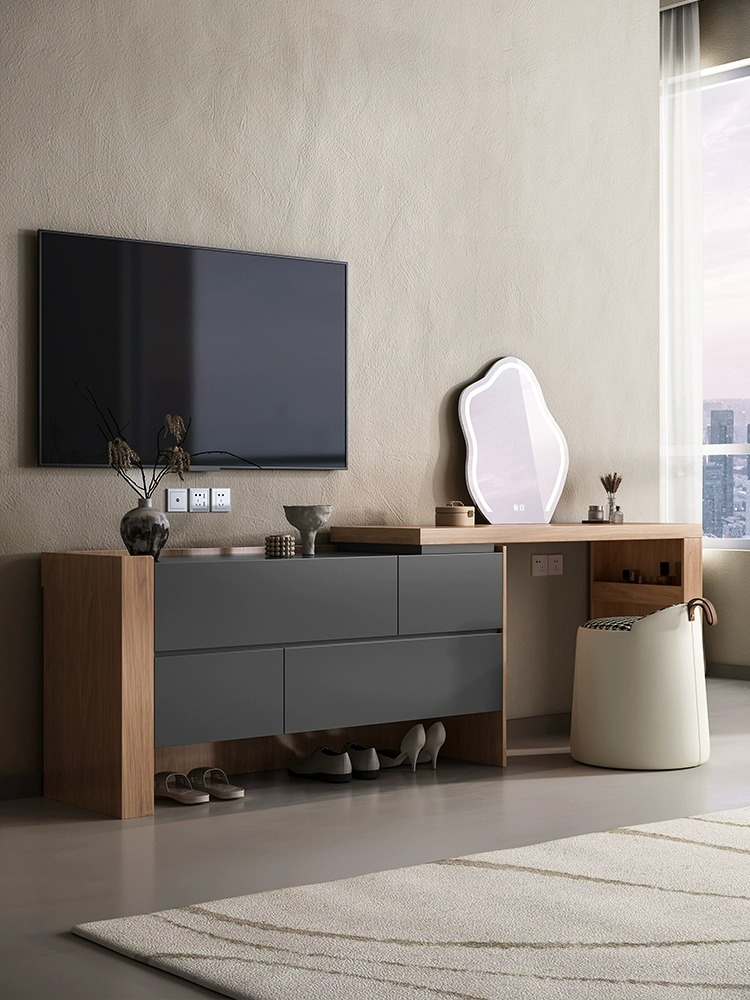 Multi-functional dresser bucket cabinet combination makeup table bed end storage cabinet one minimalist desk support customization-Smart-Living