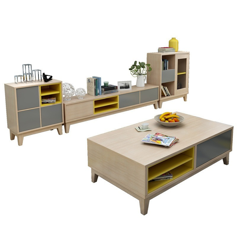 [Pre-order]  Classic Scandinavian-style mixed living room series coffee table, TV cabinet, side cabinet, storage cabinet, factory direct sales.-Smart-Living