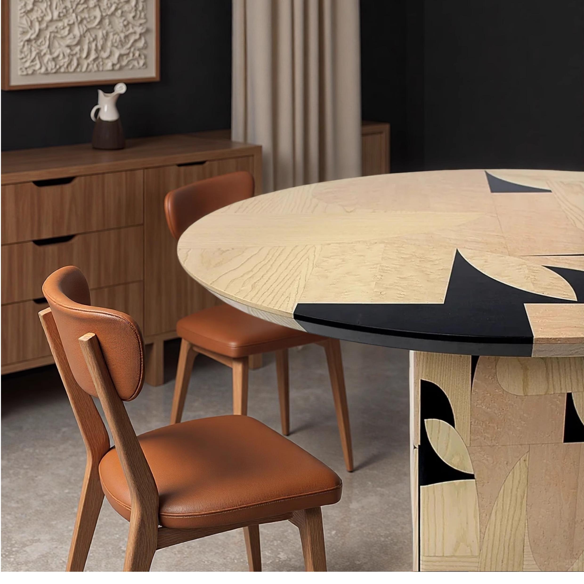 [PRE-ORDER] Solid Oak Vintage style wood dining table and chair set, retro wabi-sabi style, designer style dining table.