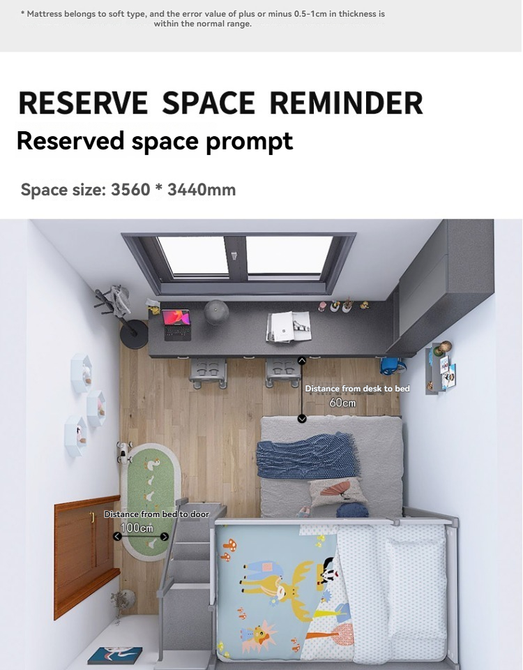 Modern 2.0m Loft Bunk Bed Frame – Space-Saving Furniture Double Decker Design with Open Space for Small BTO Condo Apartments