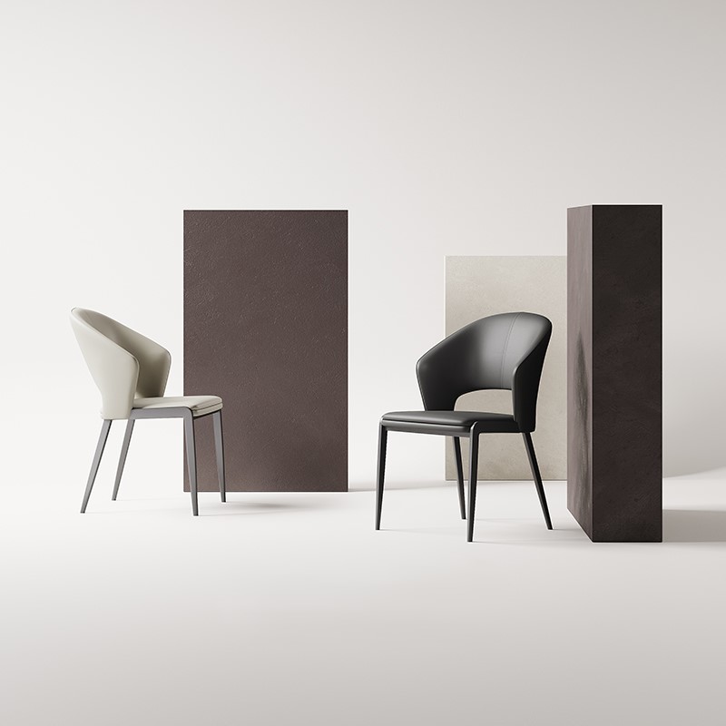 PRE ORDER / BTO PACKAGE - A - DINING CHAIR - Minimalist designer restaurant dining chair simple modern leather dining table chair 