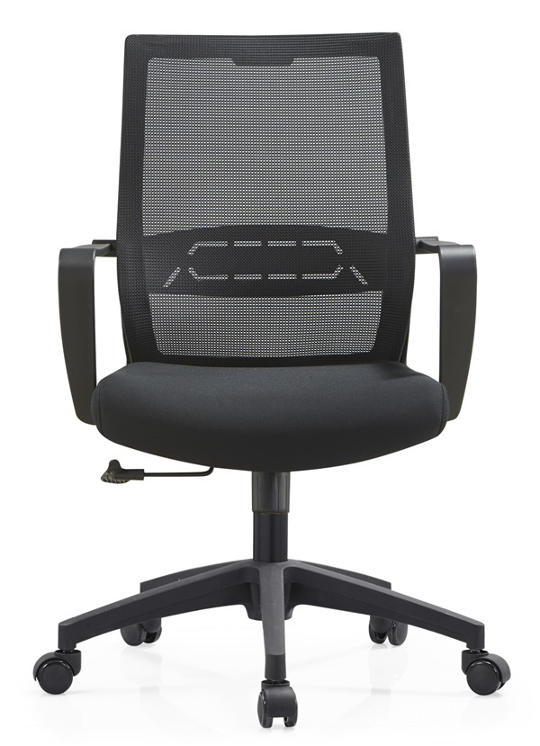 Fengguan Modern Simple Bow Mesh Chair Clerk Office Chair Fixed Lumbar Backrest with Silent Roller Non-Foldable Office Chair FG-986B (8495B)-Smart-Living