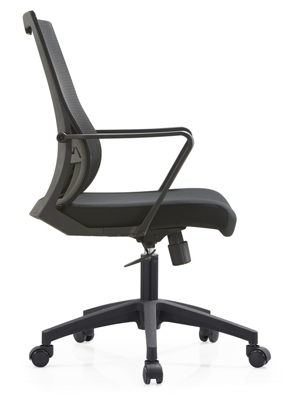 Fengguan Modern Simple Bow Mesh Chair Clerk Office Chair Fixed Lumbar Backrest with Silent Roller Non-Foldable Office Chair FG-986B (8495B)-Smart-Living