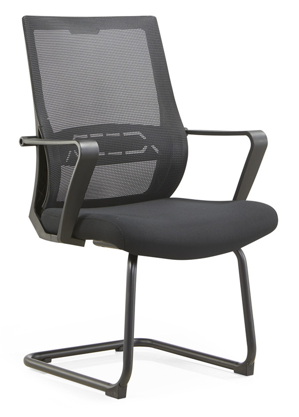 Fengguan Modern Simple Bow Mesh Chair Clerk's Office Chair Fixed Lumbar Backrest Without Rollers Non-Foldable Office Chair FG-986C (8495C)-Smart-Living