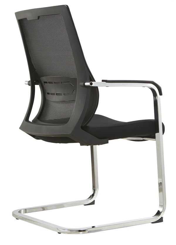 Fengguan Modern Simple Bow Mesh Chair Staff Office Chair Fixed Lumbar Backrest Without Rollers Non-Foldable Electroplating Frame Office Chair FG-986D (8495D)-Smart-Living