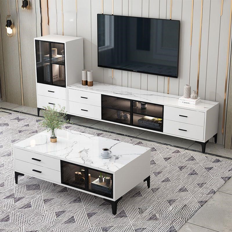 PRE ORDER / BTO PACKAGE - A - TEA TABLE - Light luxury TV cabinet Tea table combination Nordic living room wall cabinet small apartment