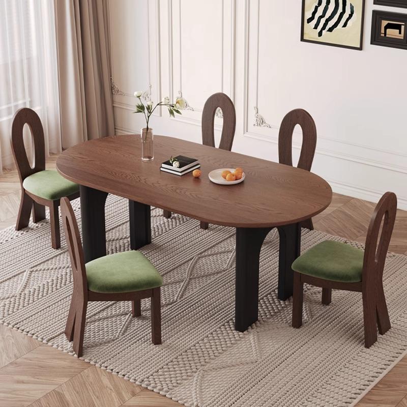[PRE-ORDER] Solid Oak French vintage style solid wood dining table and chair set, home Oval archway dining table.
