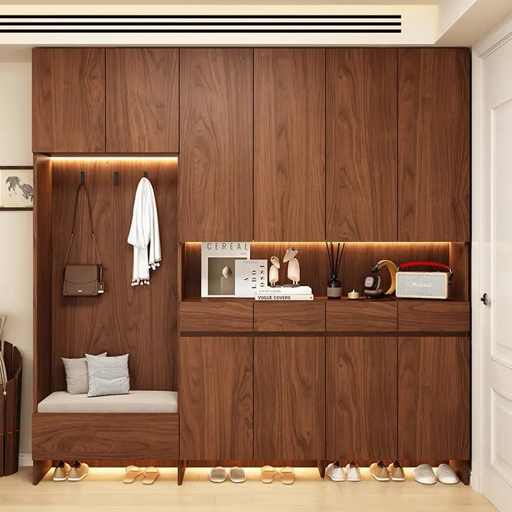 (Pre order) Customized shoe cabinet, home entrance door, foyer cabinet, wooden wind living room storage cabinet, balcony storage cabinet