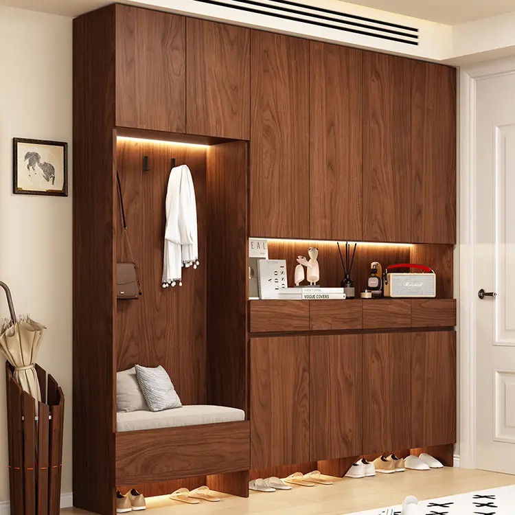 (Pre order) Customized shoe cabinet, home entrance door, foyer cabinet, wooden wind living room storage cabinet, balcony storage cabinet