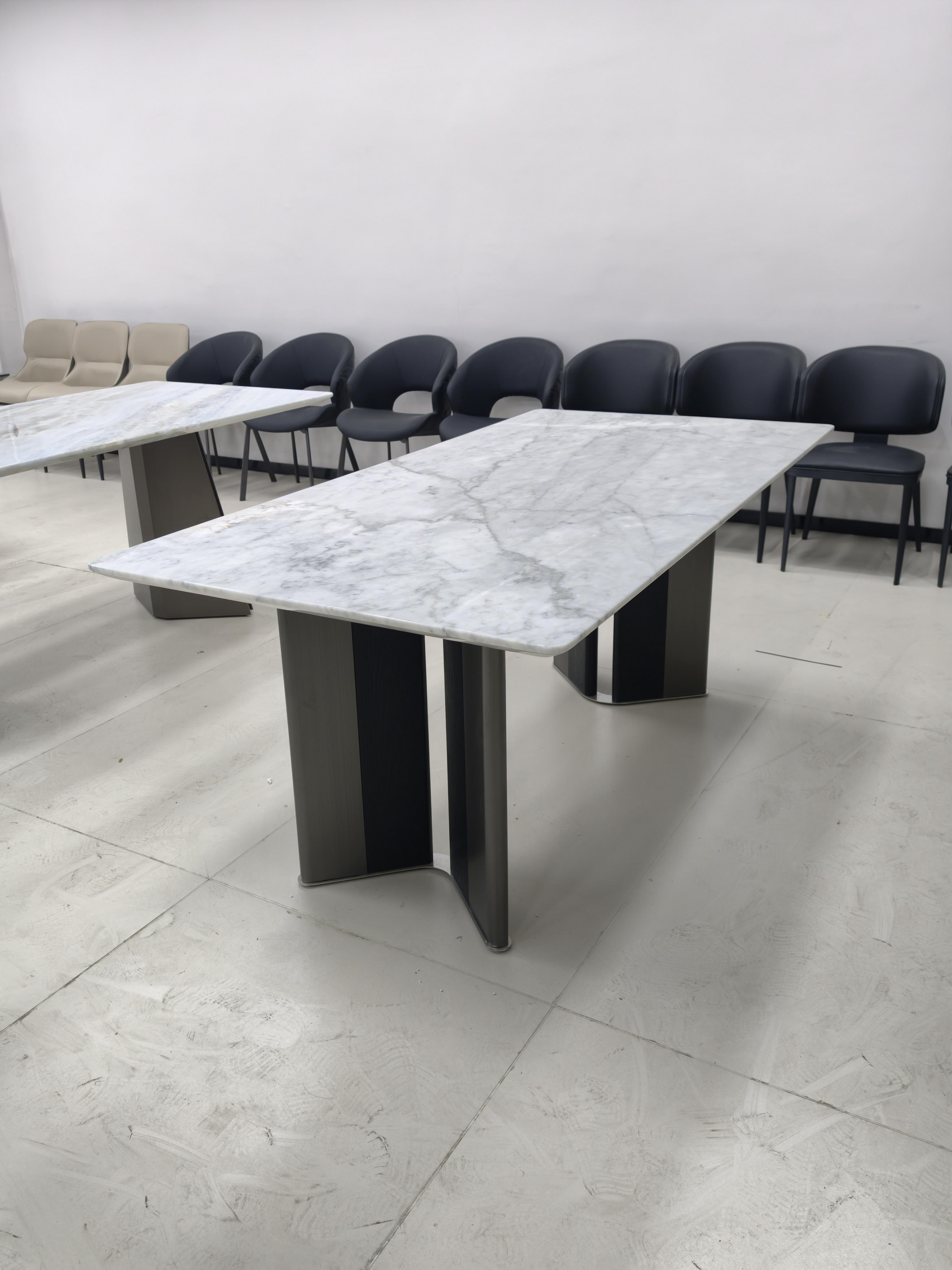 [PRE-ORDER] Solid Oak Sintered stone dining table, suitable for small apartments, Italian minimalist modern simple rectangular dining table.