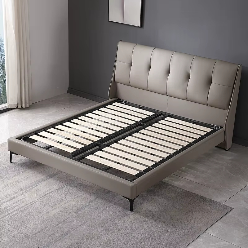 PRE ORDER / BTO PACKAGE - A - BED - Modern White Leather Home Machine Pilates Core Bed Set High Headboard Double King Size Bedroom 