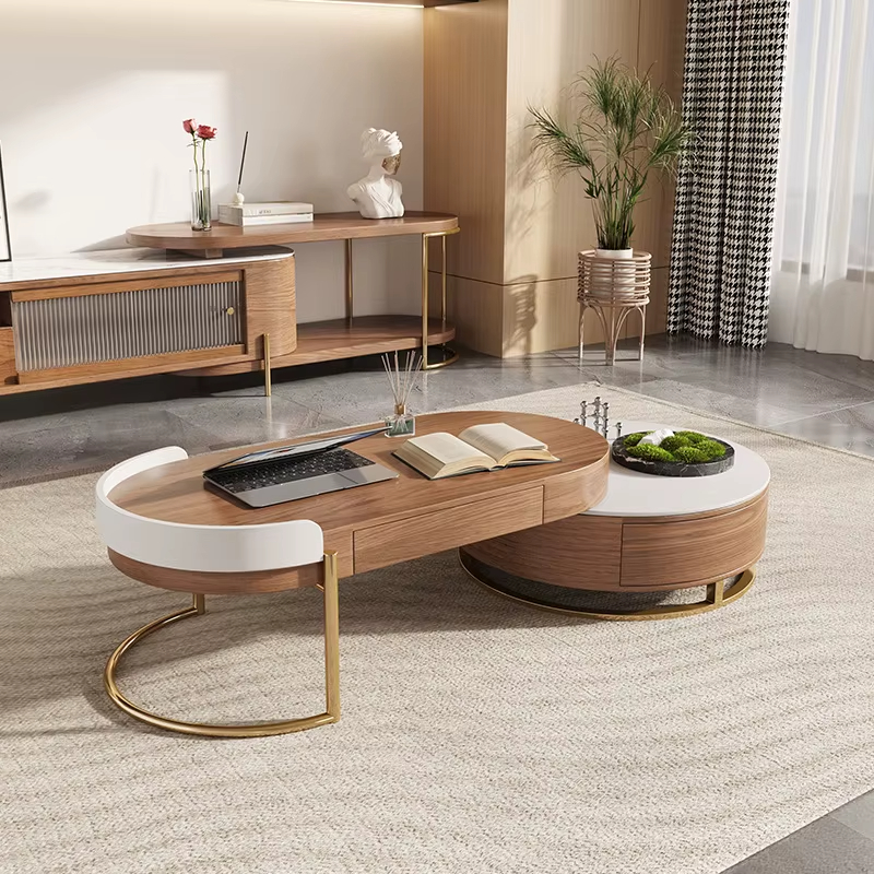 [PRE-ORDER] Oval Round Modern Living Room Nesting Coffee Table 
