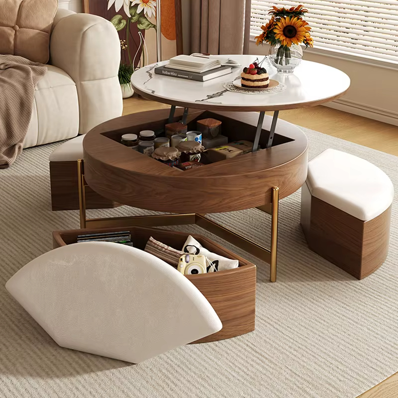 [PRE-ORDER] Modern Simple Household Small Multi-Functional Rock Plate Storage Coffee Table