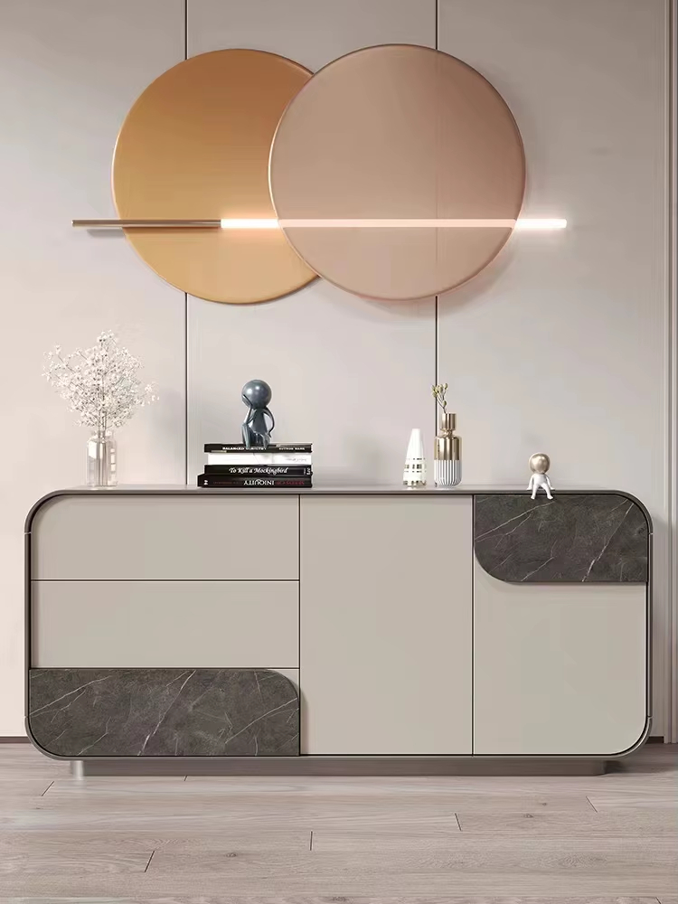 PRE-ORDER Living Room Furniture Stainless Steel Buffet Table Sideboard