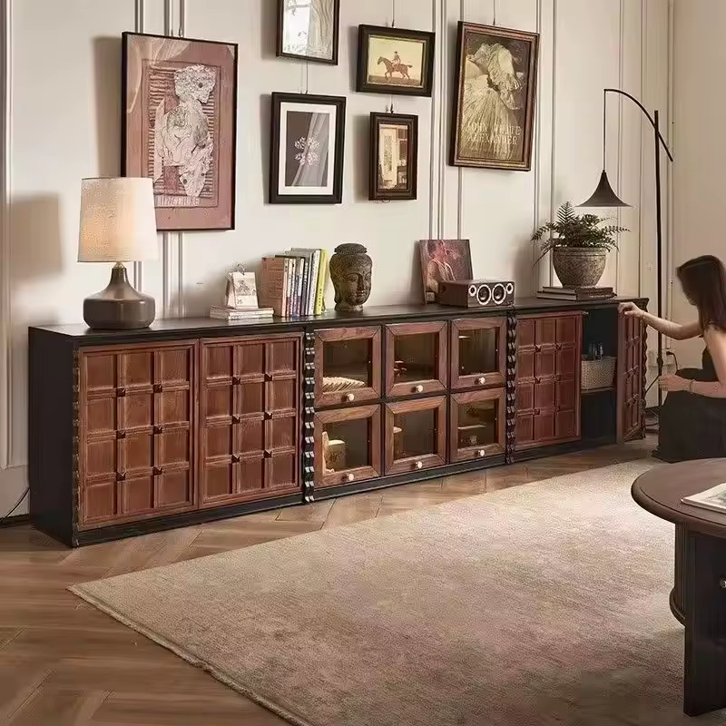 [PRE-ORDER] French Module Solid Wood Combination Bedroom Bedside Table Storage Cabinet