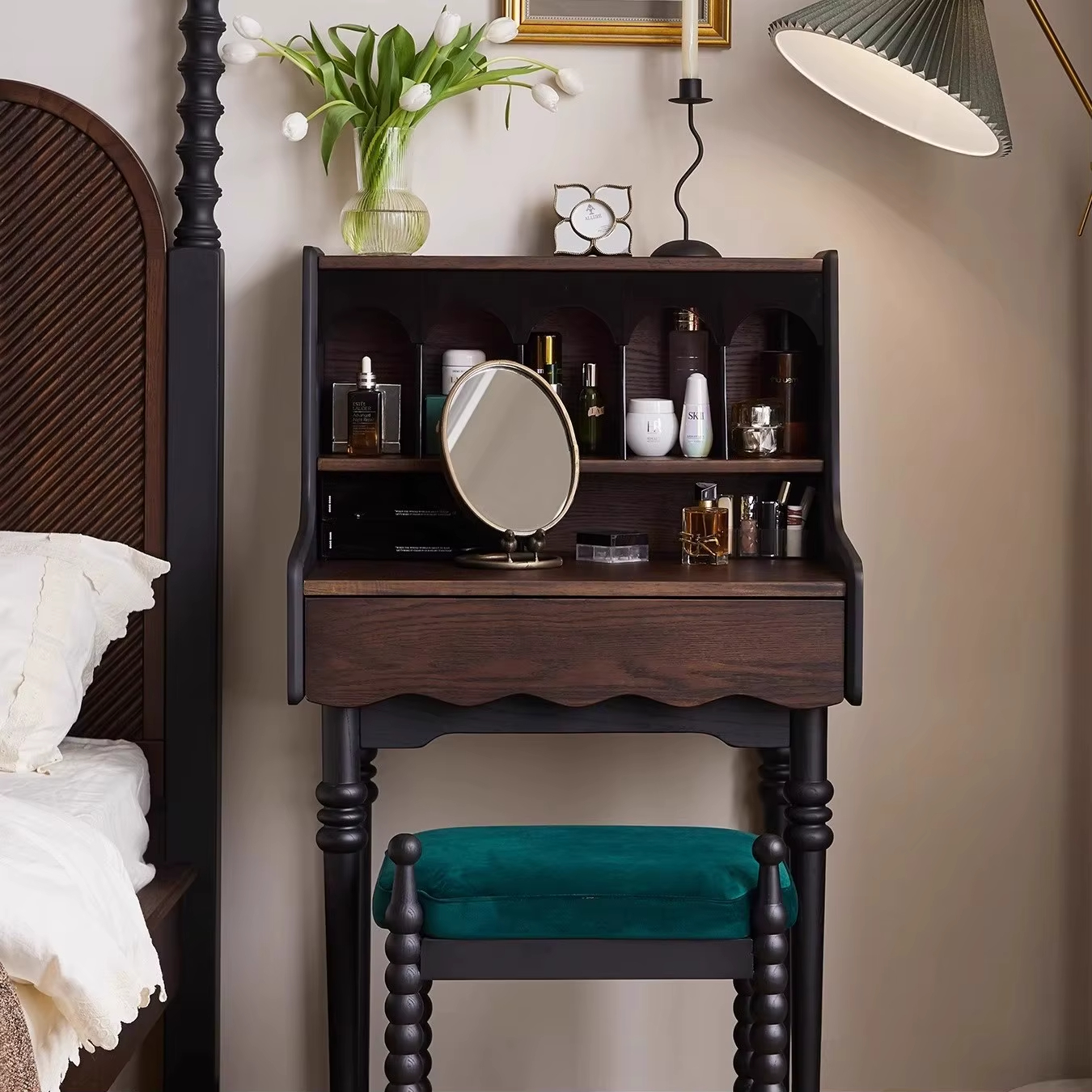 [PRE-ORDER] French Retro Solid Wood Vanity & All-in-One Storage Cabinet