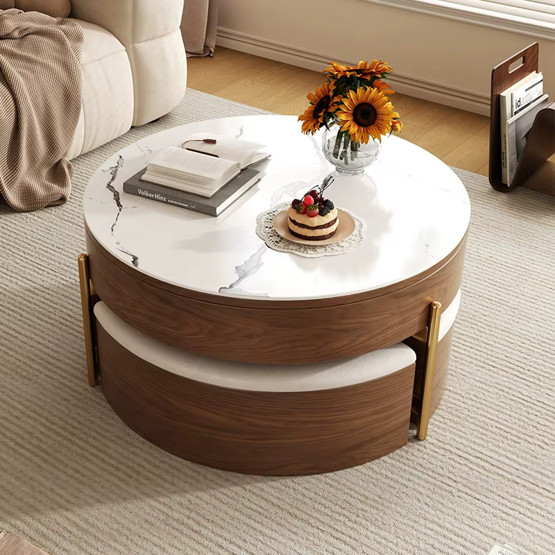 [PRE-ORDER] Modern Simple Household Small Multi-Functional Rock Plate Storage Coffee Table