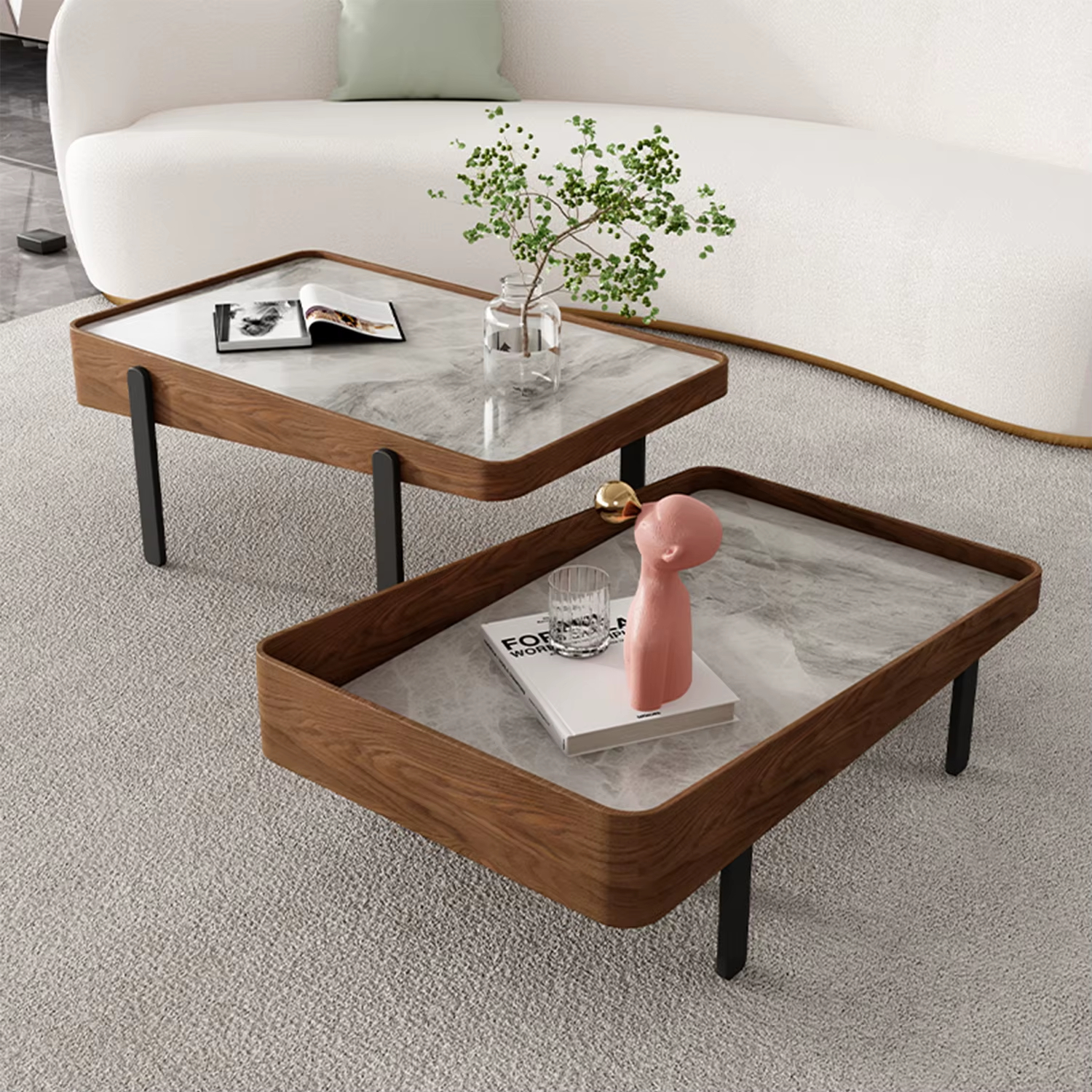 [PRE-ORDER] Modern Marble Living Room Coffee Table Set 