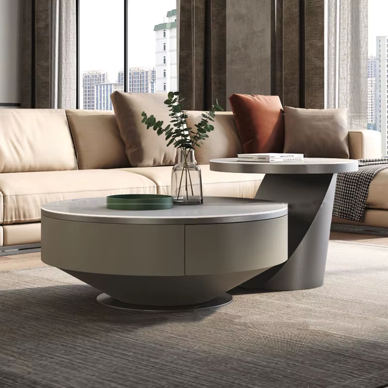 [PRE-ORDER] Italian-style light luxury sintered stone coffee table, minimalist design with storage.
