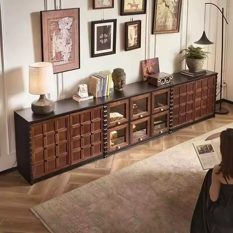 [PRE-ORDER] French Module Solid Wood Combination Bedroom Bedside Table Storage Cabinet