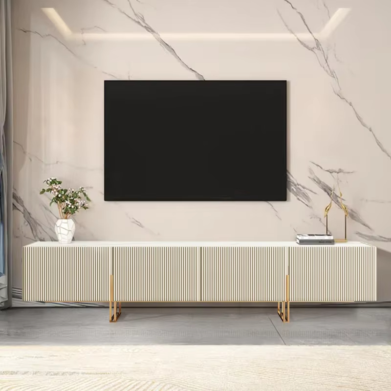 PRE-ORDER Light Luxury Media Console Marble Top TV Stand Modern Living Room Furniture Long TV Stand 