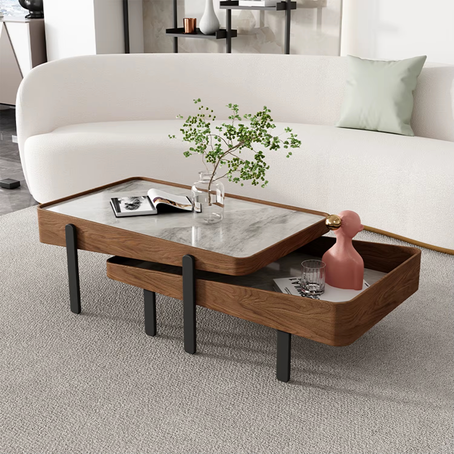 [PRE-ORDER] Modern Marble Living Room Coffee Table Set 