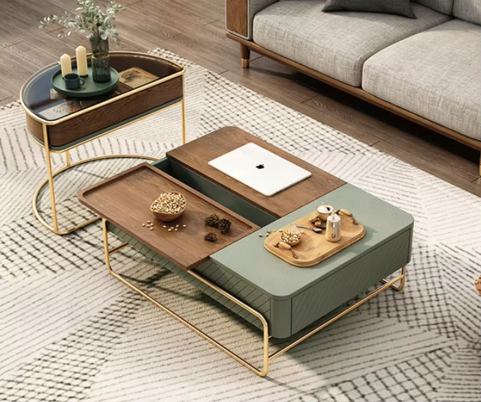 [PRE-ORDER] Modern Design Golden Metal Coffee Table