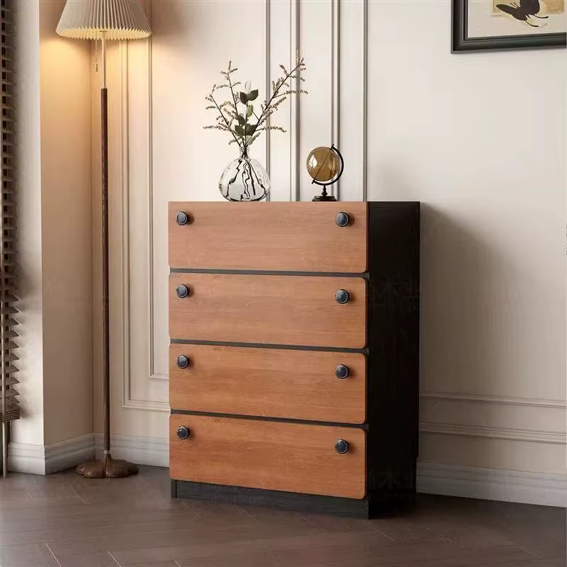 [PRE-ORDER] Black & Wood-Tone 8-Drawer Storage Chest –Versatile Bedroom Organizer & Vanity Cabinet, Dual-Tone Furniture