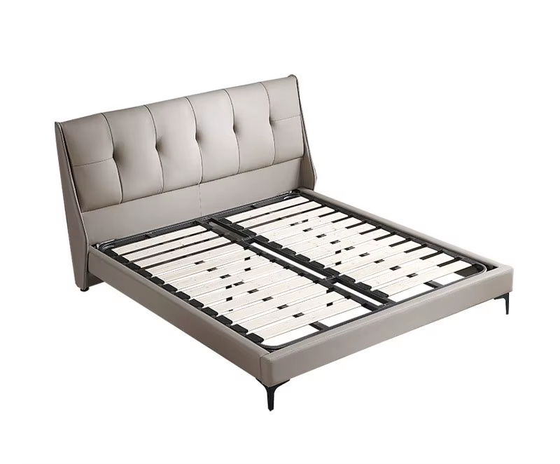 PRE ORDER / BTO PACKAGE - A - BED - Modern White Leather Home Machine Pilates Core Bed Set High Headboard Double King Size Bedroom 