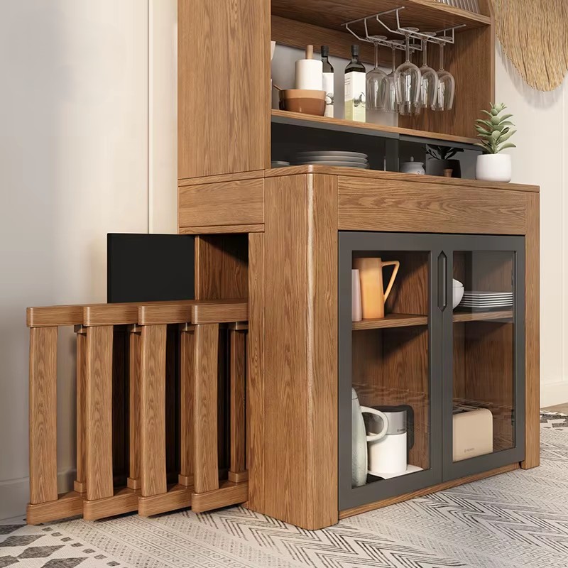 Home Fashion Extendable Table Wood Storage Design MDF Table With Chair 