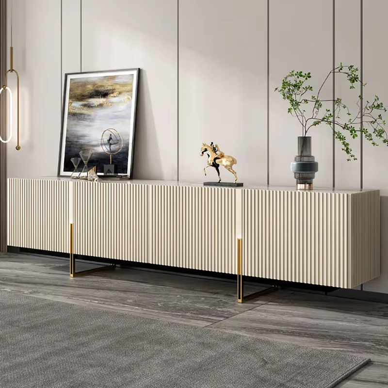 PRE-ORDER Light Luxury Media Console Marble Top TV Stand Modern Living Room Furniture Long TV Stand 