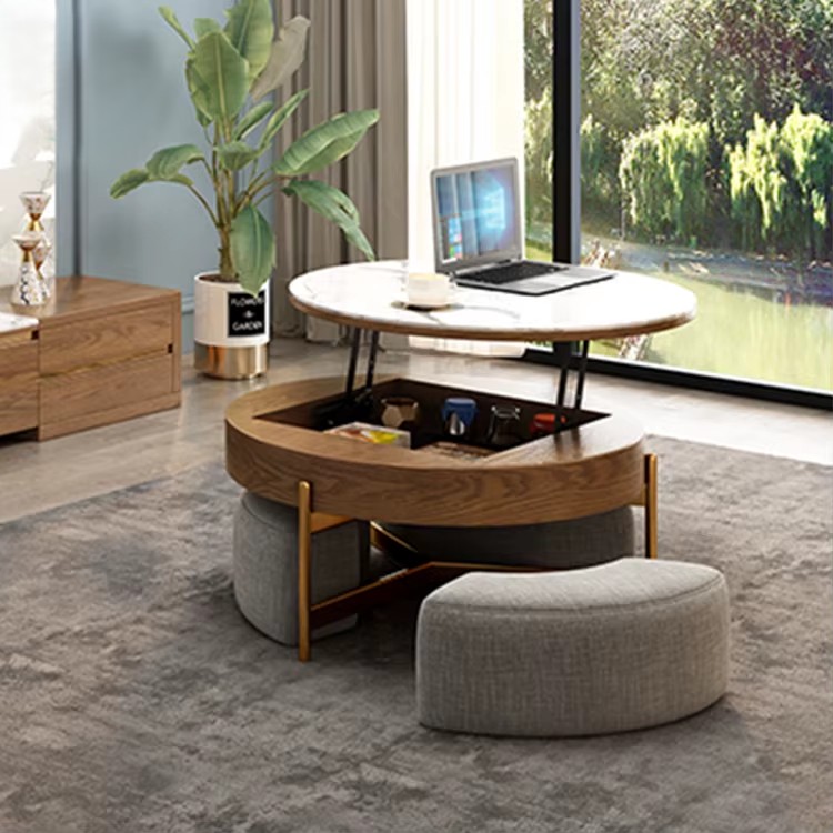 [PRE-ORDER] Round Tea Table Glass Designer Gold Coffee Table