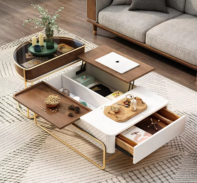 [PRE-ORDER] Modern Design Golden Metal Coffee Table