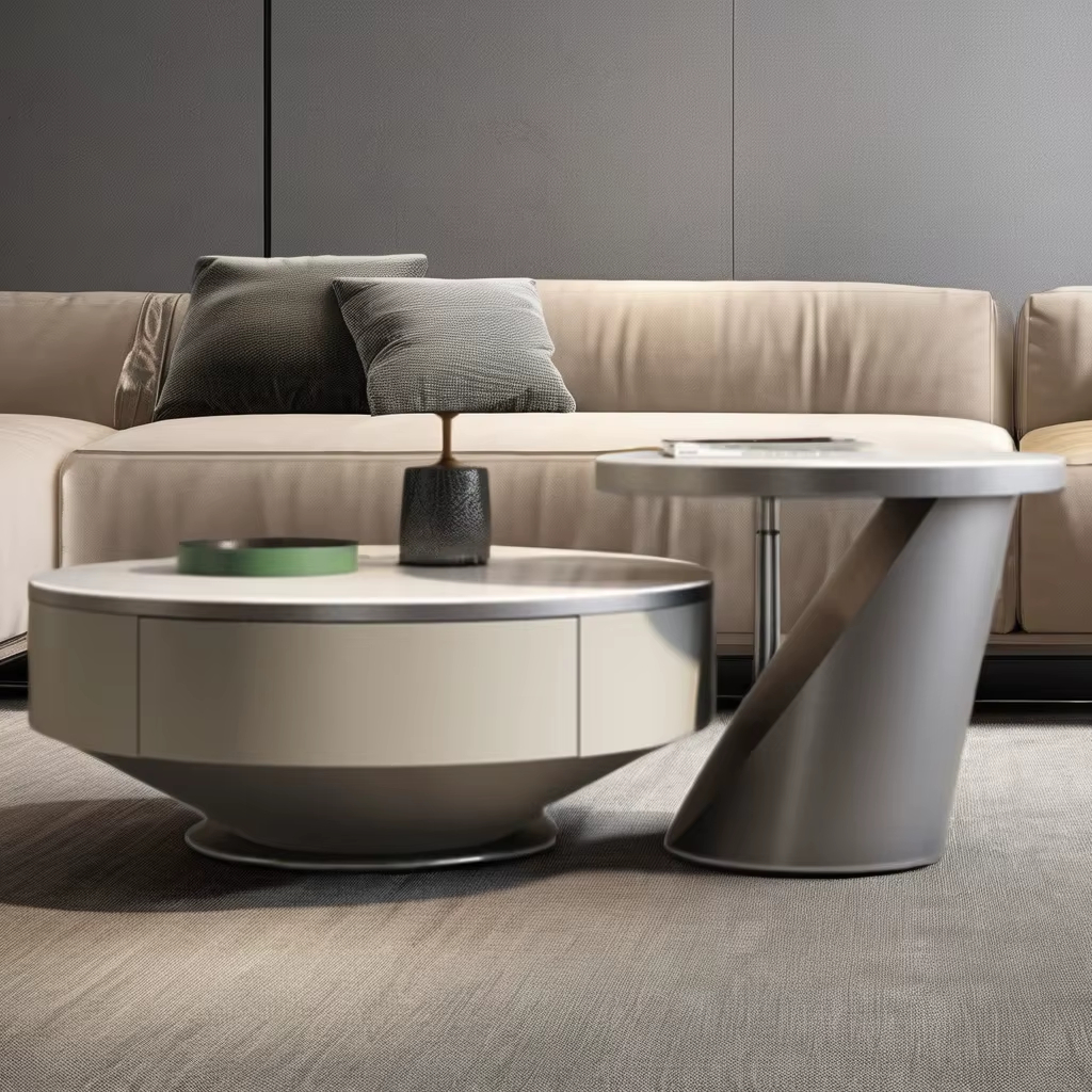 [PRE-ORDER] Italian-style light luxury sintered stone coffee table, minimalist design with storage.