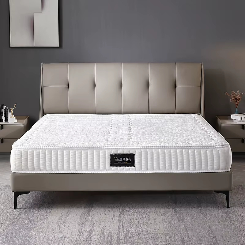 PRE ORDER / BTO PACKAGE - A - BED - Modern White Leather Home Machine Pilates Core Bed Set High Headboard Double King Size Bedroom 