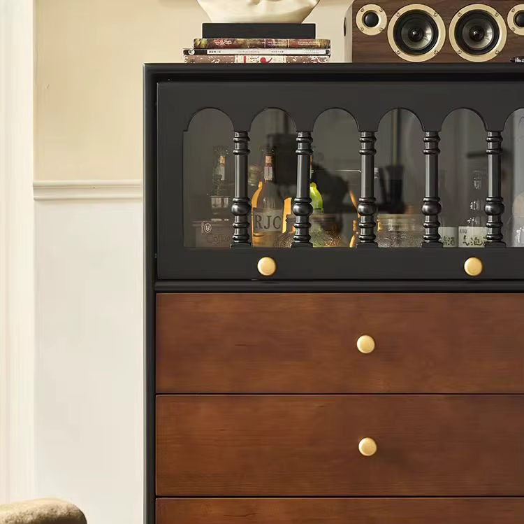 {PRE-ORDER] Mid Century Sideboard Solid Wood Dining Room Furniture Chest of Drawers 