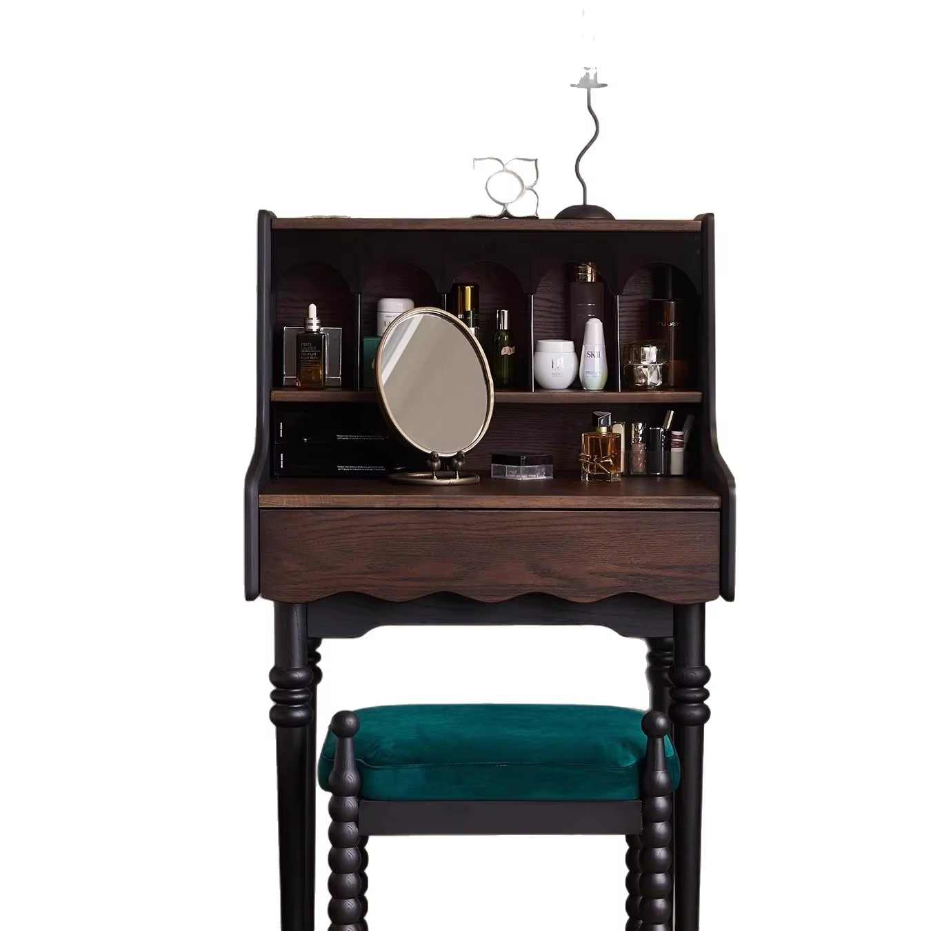 [PRE-ORDER] French Retro Solid Wood Vanity & All-in-One Storage Cabinet