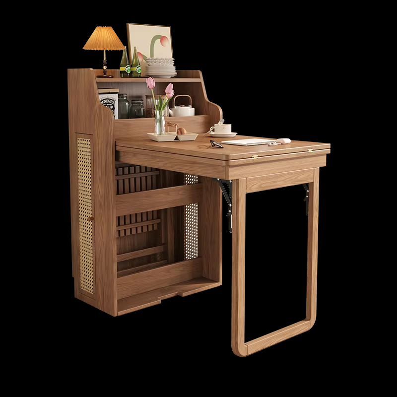 PRE-ORDER Solid Wood Folding Table Small Household Telescopic Dining Table 